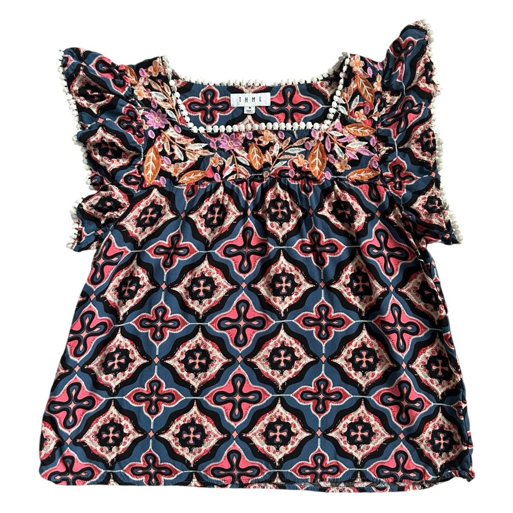 THML Multicolor Patterned Top,M - Picture 2 of 4
